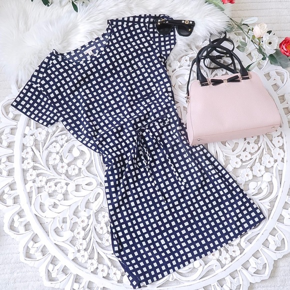 GAP Dresses & Skirts - 🆕GAP Blue & White Grid Summer Dress w/Tie Waist